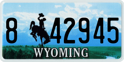 WY license plate 842945