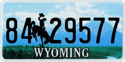 WY license plate 8429577
