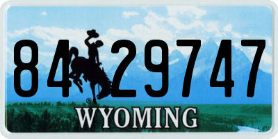 WY license plate 8429747