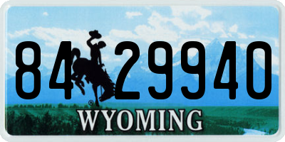 WY license plate 8429940