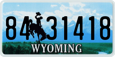 WY license plate 8431418
