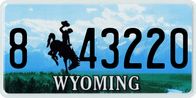 WY license plate 843220