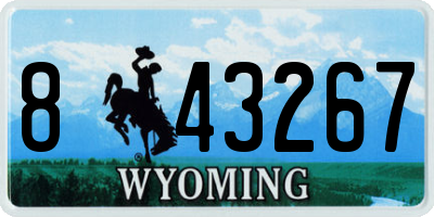 WY license plate 843267