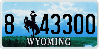 WY license plate 843300