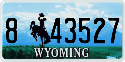 WY license plate 843527