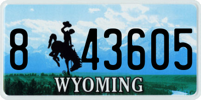 WY license plate 843605