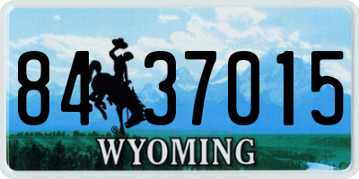 WY license plate 8437015