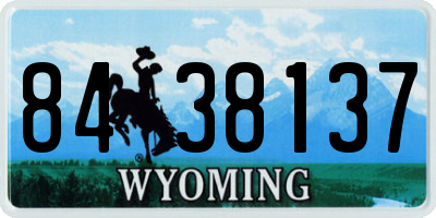 WY license plate 8438137