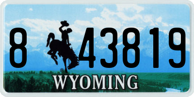 WY license plate 843819