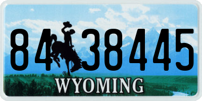 WY license plate 8438445