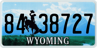 WY license plate 8438727