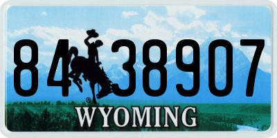 WY license plate 8438907