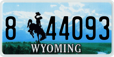 WY license plate 844093