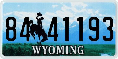 WY license plate 8441193