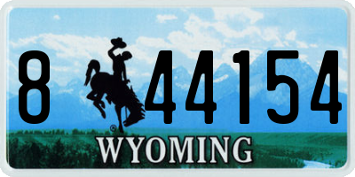 WY license plate 844154