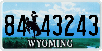 WY license plate 8443243