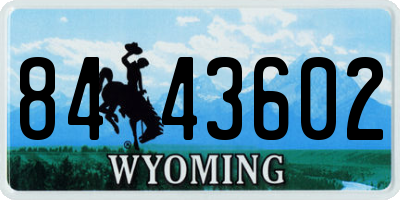 WY license plate 8443602