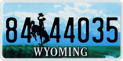 WY license plate 8444035