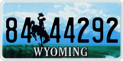 WY license plate 8444292