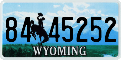 WY license plate 8445252