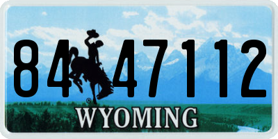 WY license plate 8447112