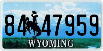 WY license plate 8447959