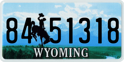 WY license plate 8451318
