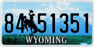 WY license plate 8451351