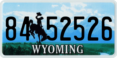 WY license plate 8452526