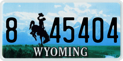 WY license plate 845404