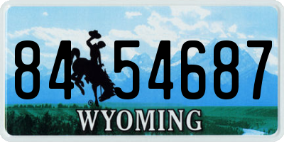 WY license plate 8454687