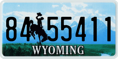 WY license plate 8455411