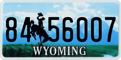 WY license plate 8456007
