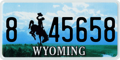 WY license plate 845658
