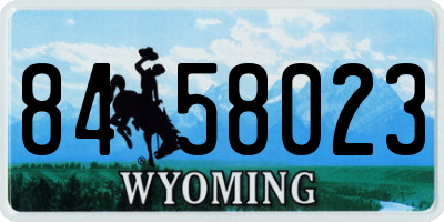 WY license plate 8458023