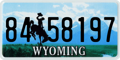 WY license plate 8458197
