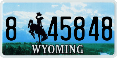 WY license plate 845848