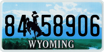 WY license plate 8458906