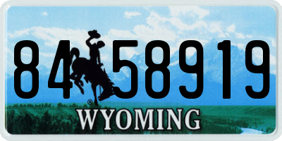 WY license plate 8458919