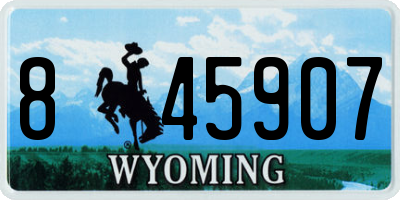 WY license plate 845907