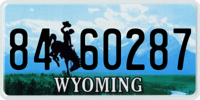 WY license plate 8460287