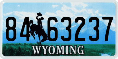WY license plate 8463237