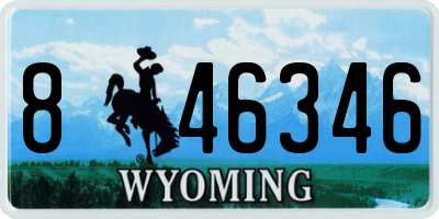 WY license plate 846346