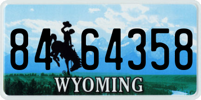 WY license plate 8464358