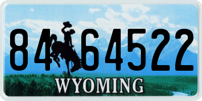 WY license plate 8464522