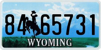 WY license plate 8465731