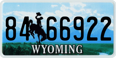WY license plate 8466922