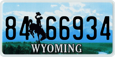 WY license plate 8466934