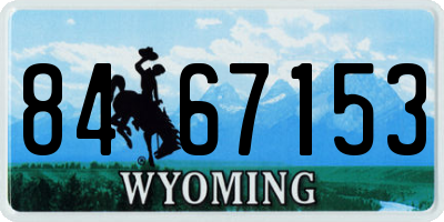 WY license plate 8467153