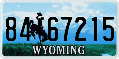 WY license plate 8467215
